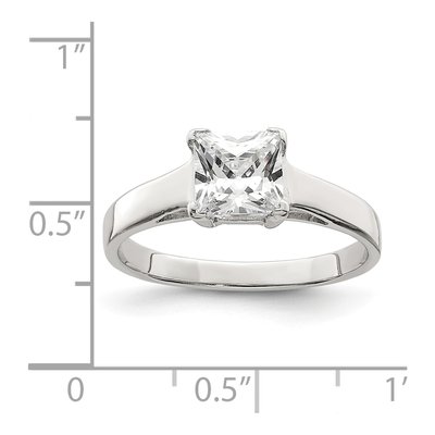 Sterling Silver CZ Princess-Cut Engagement Ring – view 4