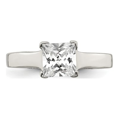Sterling Silver CZ Princess-Cut Engagement Ring – view 6