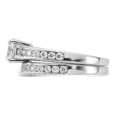 Sterling Silver CZ 2-Piece Wedding Ring Set – view 4
