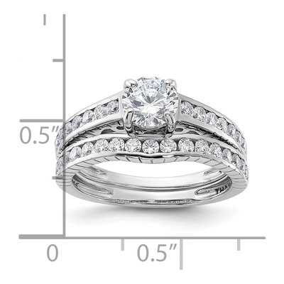 Sterling Silver CZ 2-Piece Wedding Ring Set – view 5