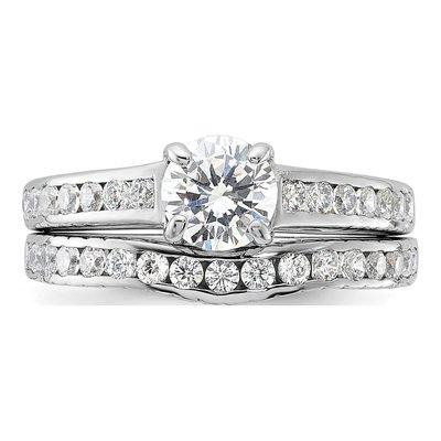 Sterling Silver CZ 2-Piece Wedding Ring Set – view 6