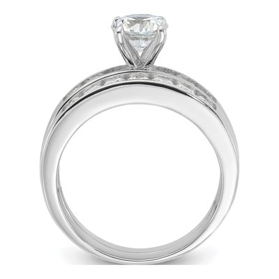 Sterling Silver CZ Engagement Ring & Band Set – view 3