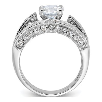 Sterling Silver CZ 2-Piece Wedding Ring Set – view 3