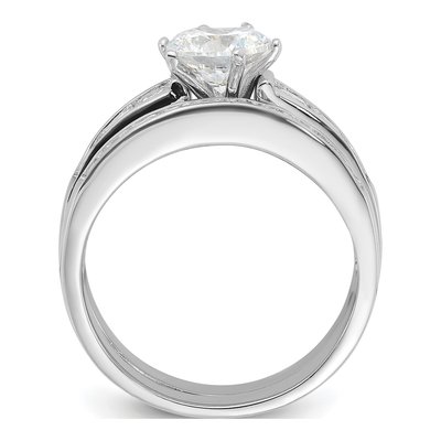 Sterling Silver CZ 2-Piece Wedding Ring Set – view 3