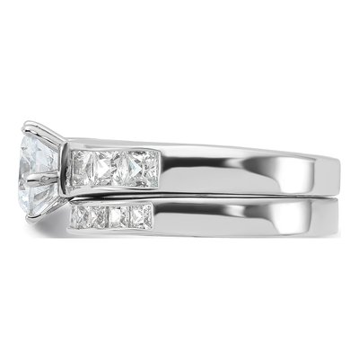 Sterling Silver CZ 2-Piece Wedding Ring Set – view 4