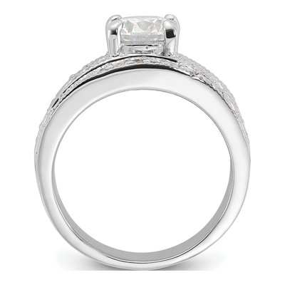 Sterling Silver CZ 2-Piece Wedding Ring Set – view 3