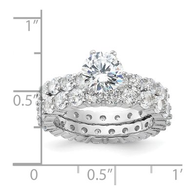 Sterling Silver CZ 2-Piece Wedding Bridal Set – view 5