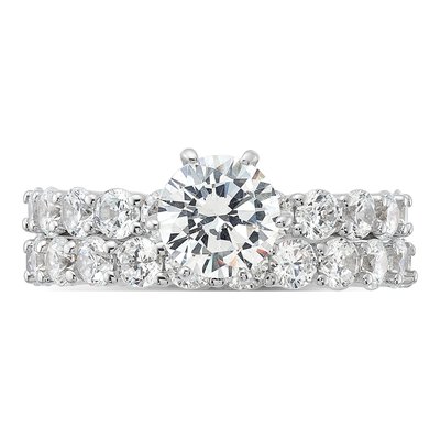 Sterling Silver CZ 2-Piece Wedding Bridal Set – view 6