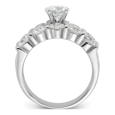 Sterling Silver CZ Engagement & Wedding Band Set – view 3