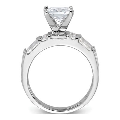 Sterling Silver CZ Engagement & Wedding Ring Set – view 3