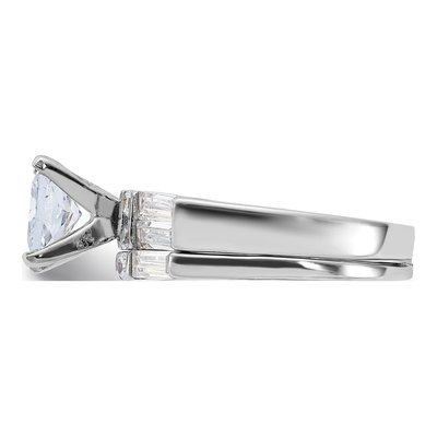 Sterling Silver CZ Engagement & Wedding Ring Set – view 4