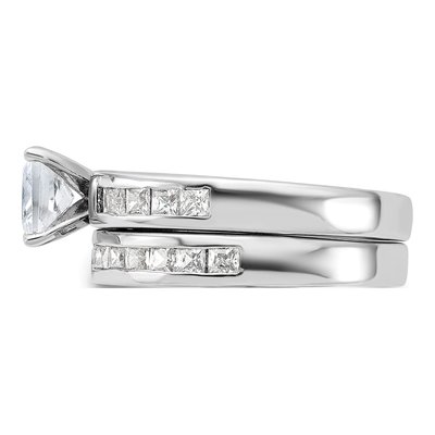 Sterling Silver CZ 2-Piece Wedding Ring Set, Size 6 – view 4