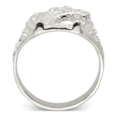 Men's Sterling Silver Horseshoe Horse Head Ring – view 3