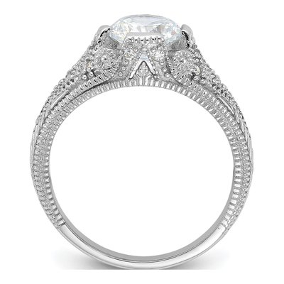 Sterling Silver CZ Antique-Style Filigree Ring – view 3