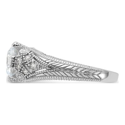 Sterling Silver CZ Antique-Style Filigree Ring – view 5