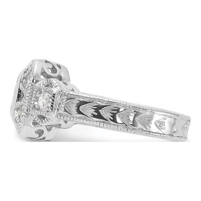 Sterling Silver CZ Antique Style Ring – view 5