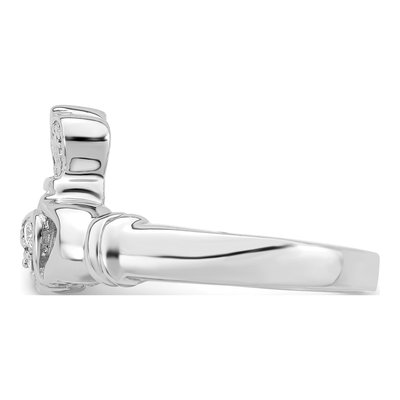 Sterling Silver CZ Claddagh Ring – view 5