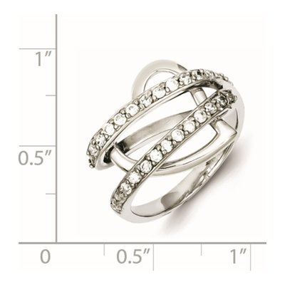 Sterling Silver CZ Captured Heart Ring – view 2