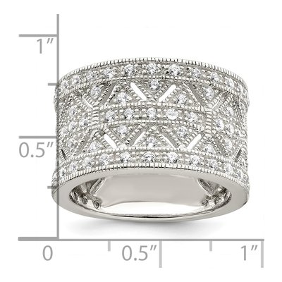 Sterling Silver CZ Vintage-Style Ring – view 4