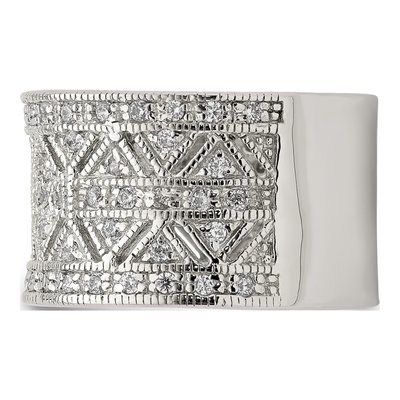 Sterling Silver CZ Vintage-Style Ring – view 5
