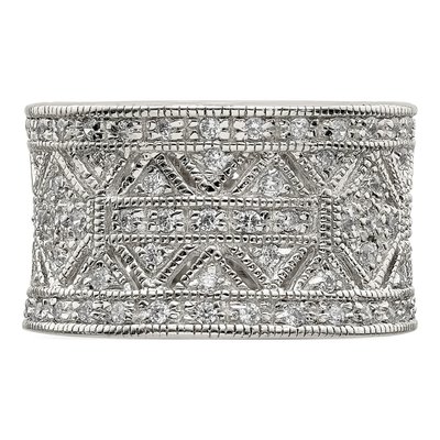 Sterling Silver CZ Vintage-Style Ring – view 6