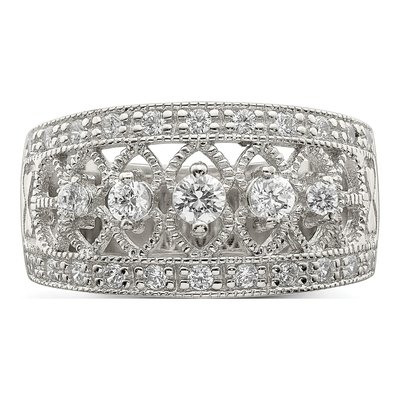 Sterling Silver CZ Vintage Ring – view 6