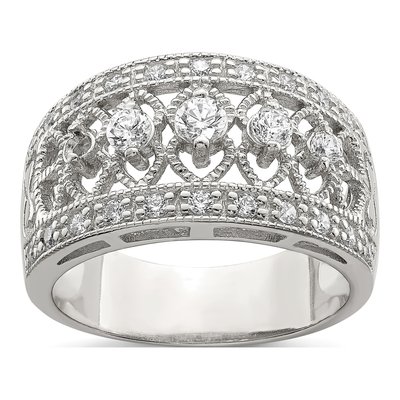 Sterling Silver CZ Vintage Ring