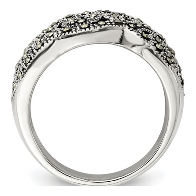 Sterling Silver Marcasite Ring – view 3