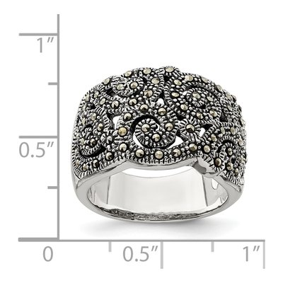 Sterling Silver Marcasite Ring – view 5