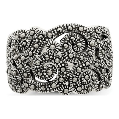 Sterling Silver Marcasite Ring – view 6