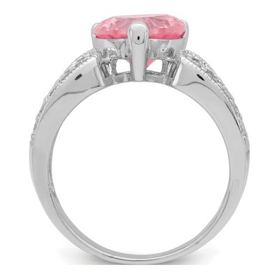 Sterling Silver CZ Heart Ring – view 3