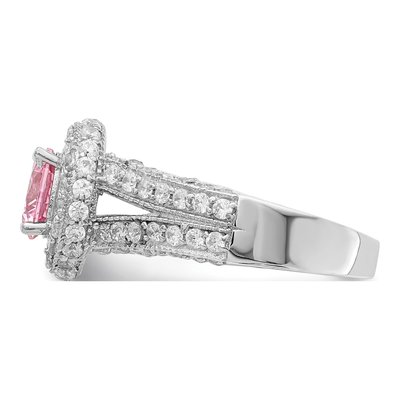 Sterling Silver CZ Heart Ring – view 5