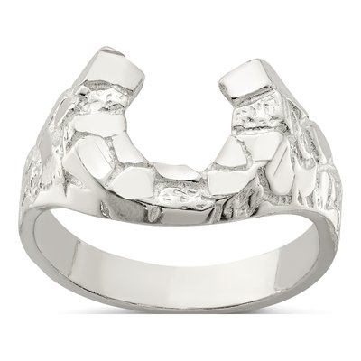 Men's Sterling Silver Horseshoe Ring