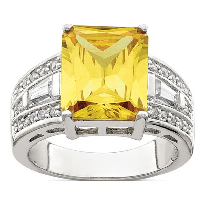 Sterling Silver CZ Clear Ring