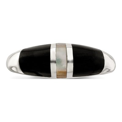 Sterling Silver Mother of Pearl & Onyx Ring – view 5