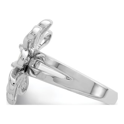 Sterling Silver Lab-Created Opal Flower Ring – view 5