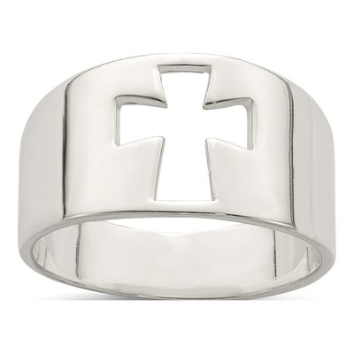 Sterling Silver Cross Cutout Ring