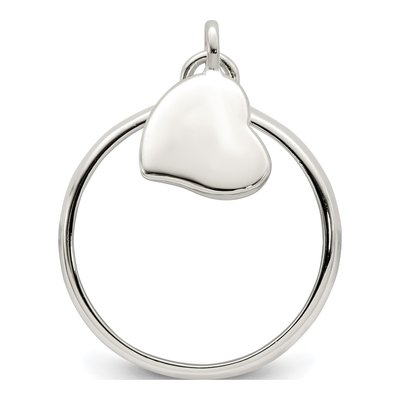Sterling Silver Dangle Heart Ring – view 3