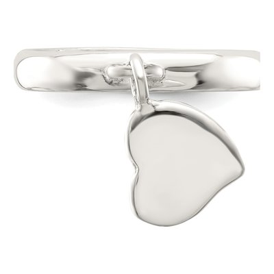 Sterling Silver Dangle Heart Ring – view 6
