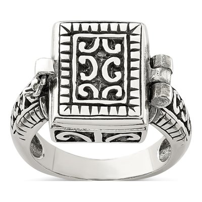 Sterling Silver Antiqued Locket Ring