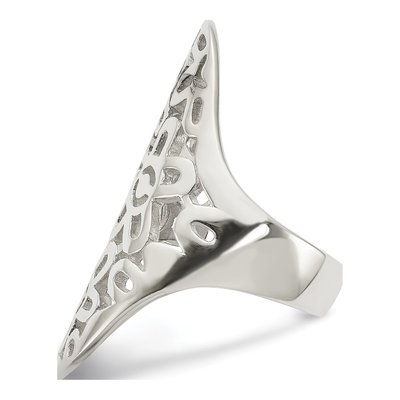 Sterling Silver Flower Cut Out Full Finger Ring – view 5