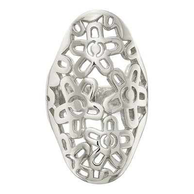 Sterling Silver Flower Cut Out Full Finger Ring – view 6