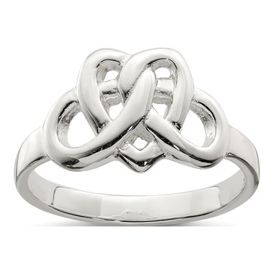 Sterling Silver Celtic Heart Woven Ring