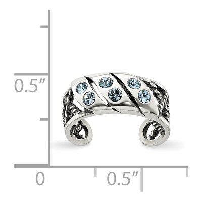 Sterling Silver Crystal Toe Ring – view 3