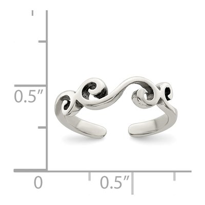 Sterling Silver Antiqued Toe Ring – view 4