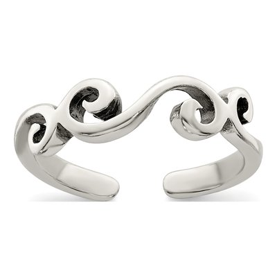 Sterling Silver Antiqued Toe Ring