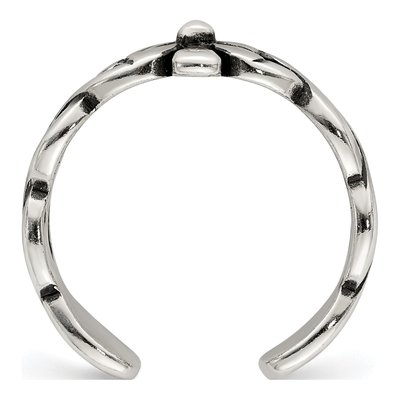 Sterling Silver Antiqued Floral Toe Ring – view 3