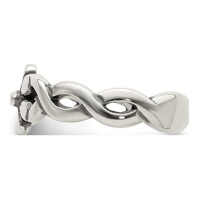 Sterling Silver Antiqued Floral Toe Ring – view 5