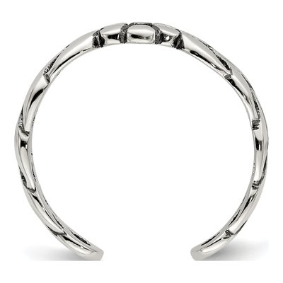 Sterling Silver Crystal Antiqued Toe Ring – view 3