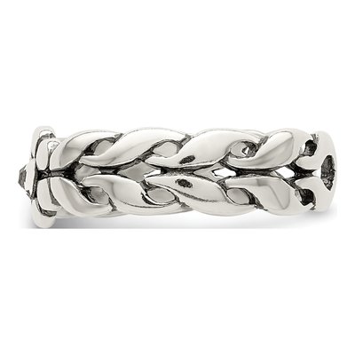 Sterling Silver Crystal Antiqued Toe Ring – view 5